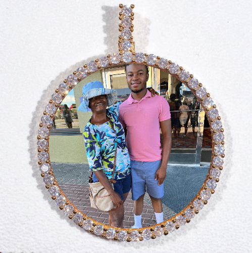LARGE 3D CIRCLE CUSTOM PICTURE PENDANT