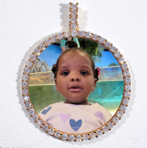 LARGE 3D CIRCLE CUSTOM PICTURE PENDANT