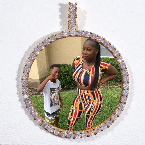 LARGE 3D CIRCLE CUSTOM PICTURE PENDANT
