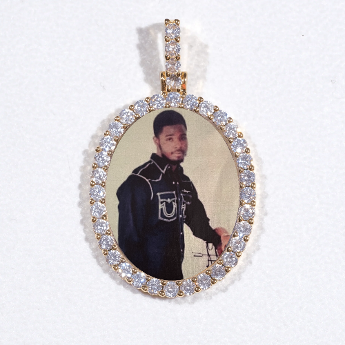 3D Oval Custom Picture Pendant