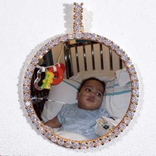 LARGE 3D CIRCLE CUSTOM PICTURE PENDANT