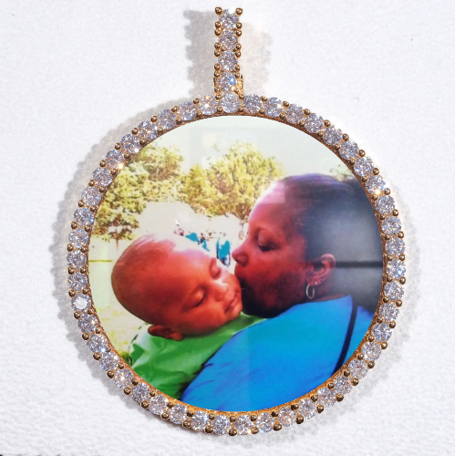 LARGE 3D CIRCLE CUSTOM PICTURE PENDANT