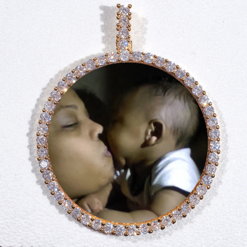 LARGE 3D CIRCLE CUSTOM PICTURE PENDANT