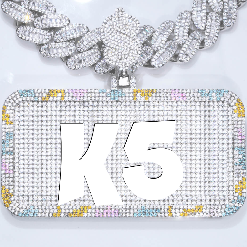 CUSTOM LETTER NECKLACE 3D COLORFUL SQUARE