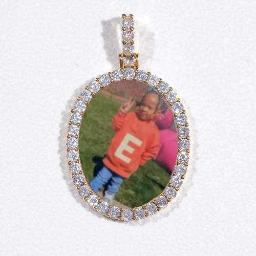 3D Oval Custom Picture Pendant