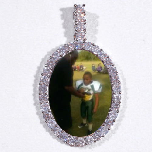 Large 3D Oval Custom Picture Pendant