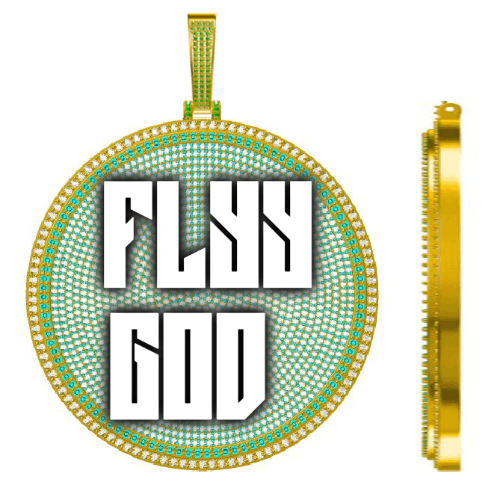 CUSTOM LETTER NECKLACE 3D BIG DISC