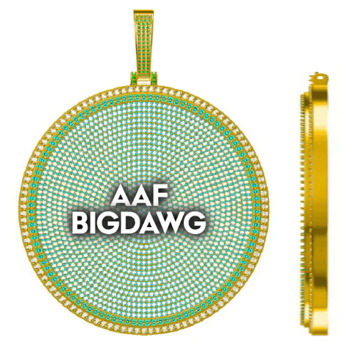 CUSTOM LETTER NECKLACE 3D BIG DISC