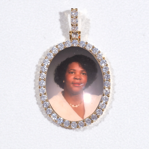 3D Oval Custom Picture Pendant