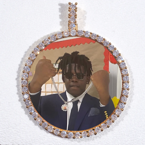 LARGE 3D CIRCLE CUSTOM PICTURE PENDANT