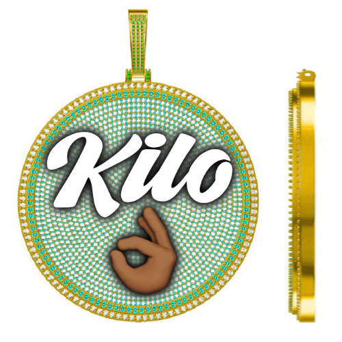 CUSTOM LETTER NECKLACE 3D BIG DISC