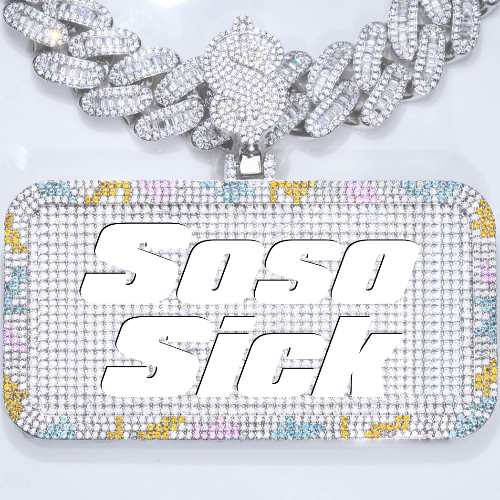 CUSTOM LETTER NECKLACE 3D COLORFUL SQUARE
