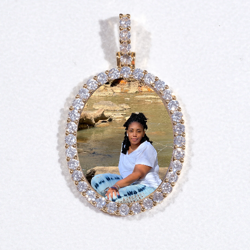 3D Oval Custom Picture Pendant