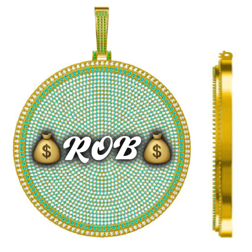 CUSTOM LETTER NECKLACE 3D BIG DISC