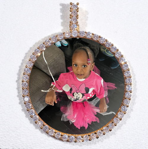 LARGE 3D CIRCLE CUSTOM PICTURE PENDANT