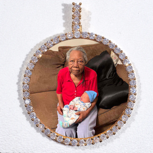LARGE 3D CIRCLE CUSTOM PICTURE PENDANT