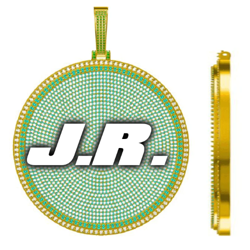 CUSTOM LETTER NECKLACE 3D BIG DISC