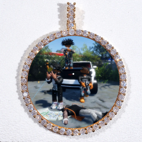 LARGE 3D CIRCLE CUSTOM PICTURE PENDANT