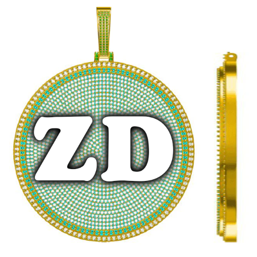 CUSTOM LETTER NECKLACE 3D BIG DISC
