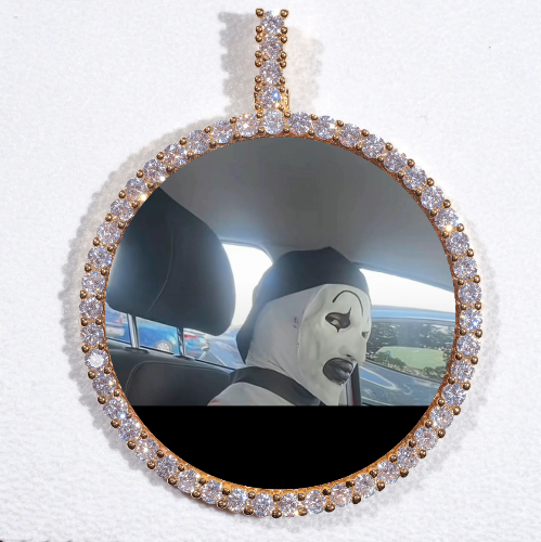 LARGE 3D CIRCLE CUSTOM PICTURE PENDANT