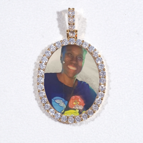 3D Oval Custom Picture Pendant