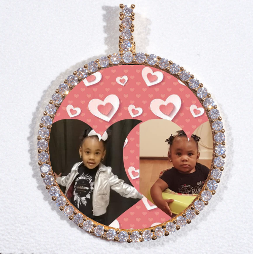 LARGE 3D CIRCLE CUSTOM PICTURE PENDANT