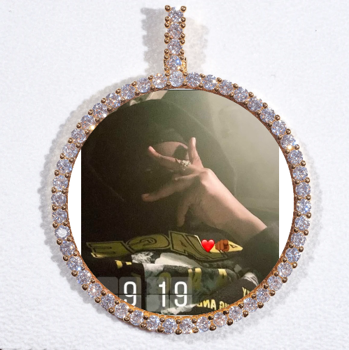 LARGE 3D CIRCLE CUSTOM PICTURE PENDANT
