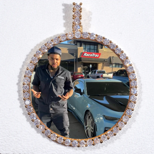 LARGE 3D CIRCLE CUSTOM PICTURE PENDANT