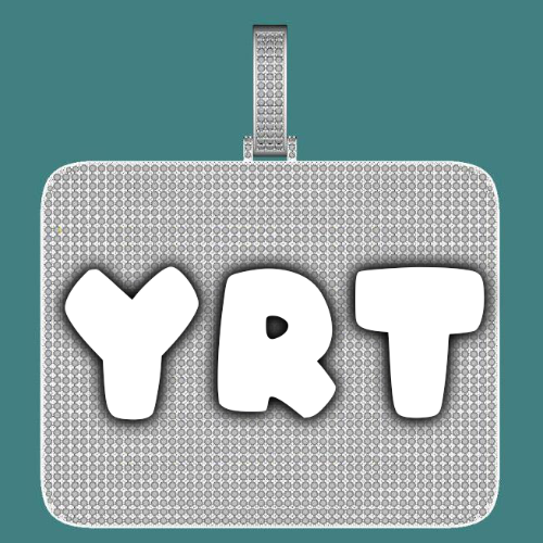 CUSTOM LETTER NECKLACE 3D BIG SQUARE