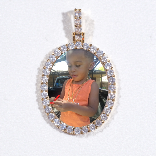3D Oval Custom Picture Pendant
