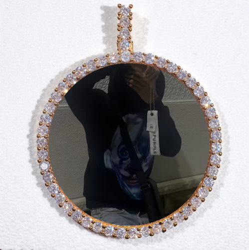 LARGE 3D CIRCLE CUSTOM PICTURE PENDANT