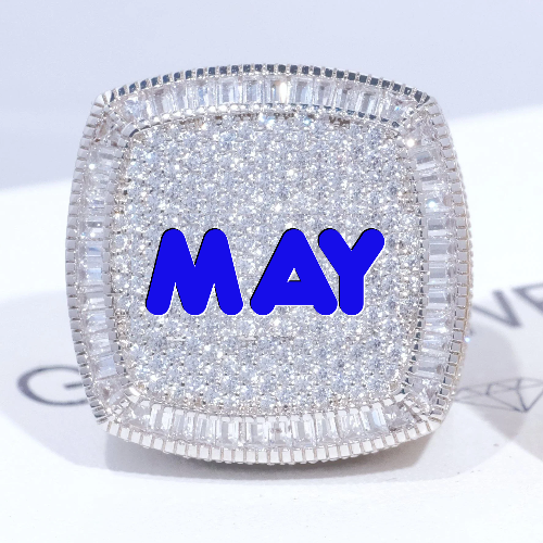 CUSTOM LETTER 3D ICED RING