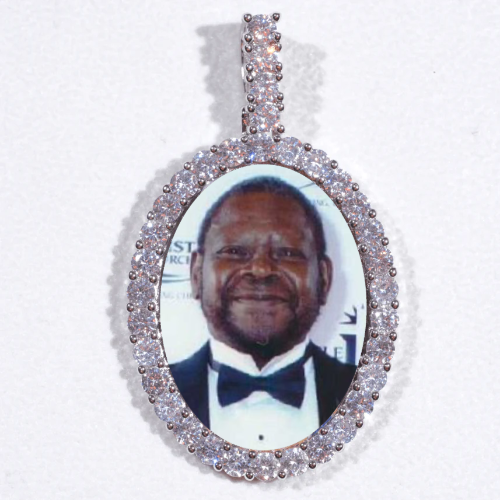 Large 3D Oval Custom Picture Pendant