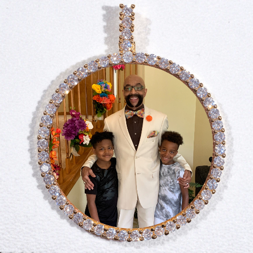 LARGE 3D CIRCLE CUSTOM PICTURE PENDANT