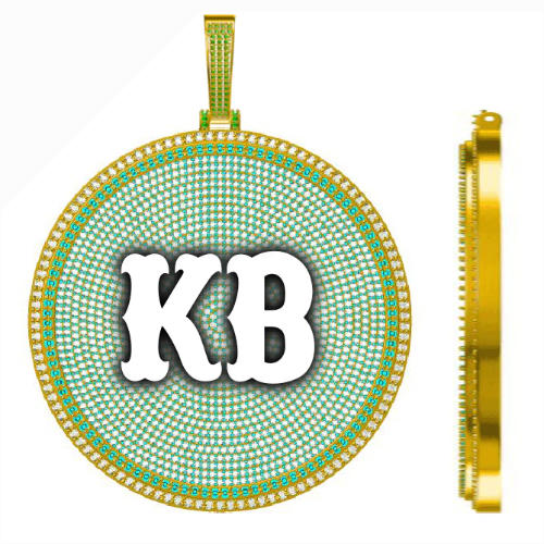 CUSTOM LETTER NECKLACE 3D BIG DISC