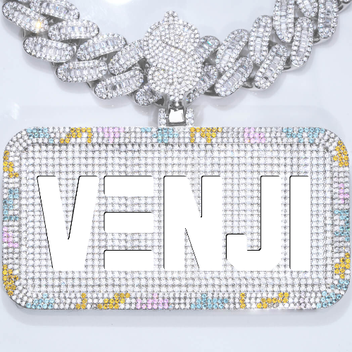 CUSTOM LETTER NECKLACE 3D COLORFUL SQUARE