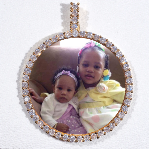 LARGE 3D CIRCLE CUSTOM PICTURE PENDANT