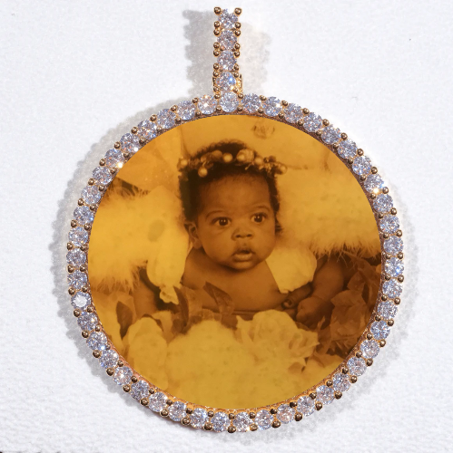 LARGE 3D CIRCLE CUSTOM PICTURE PENDANT