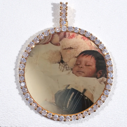 LARGE 3D CIRCLE CUSTOM PICTURE PENDANT