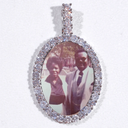 Large 3D Oval Custom Picture Pendant