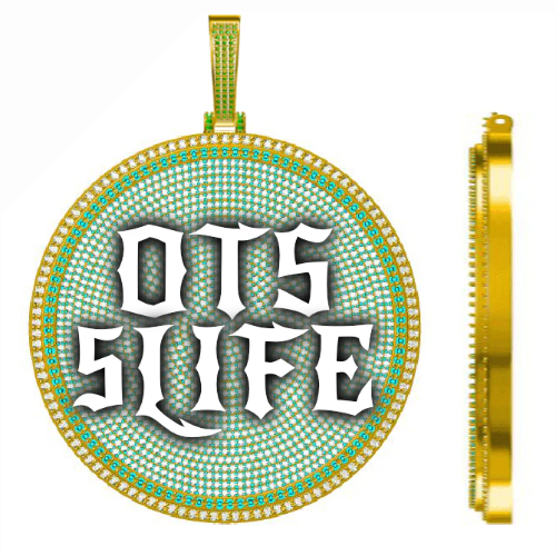 CUSTOM LETTER NECKLACE 3D BIG DISC