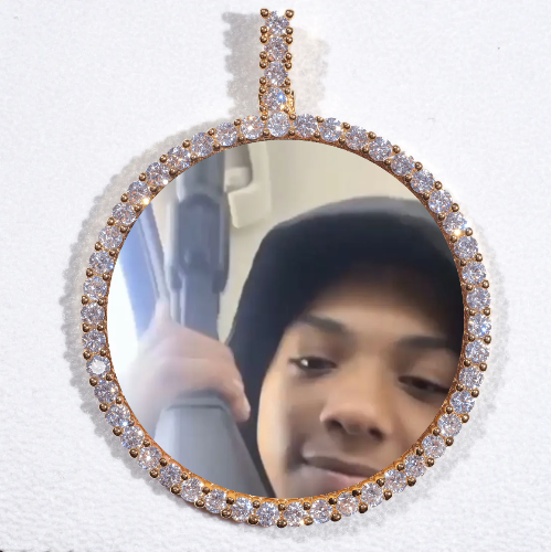 LARGE 3D CIRCLE CUSTOM PICTURE PENDANT