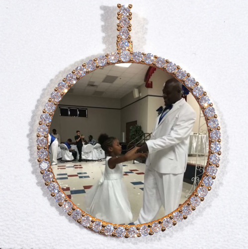 LARGE 3D CIRCLE CUSTOM PICTURE PENDANT