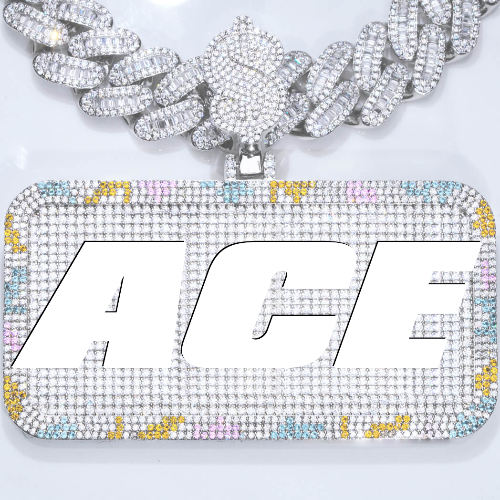 CUSTOM LETTER NECKLACE 3D COLORFUL SQUARE