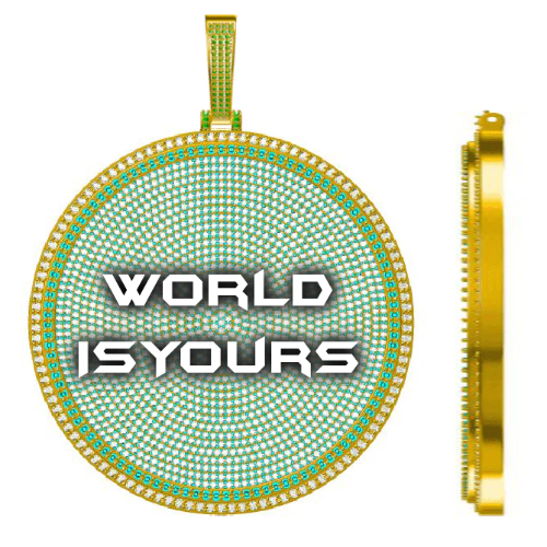 CUSTOM LETTER NECKLACE 3D BIG DISC