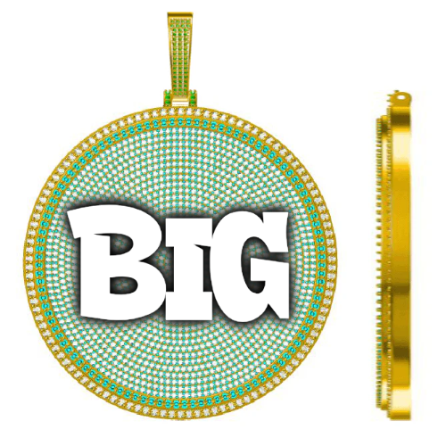 CUSTOM LETTER NECKLACE 3D BIG DISC
