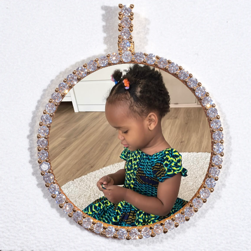 LARGE 3D CIRCLE CUSTOM PICTURE PENDANT