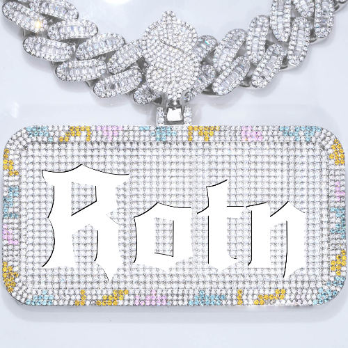 CUSTOM LETTER NECKLACE 3D COLORFUL SQUARE