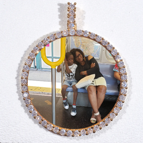 LARGE 3D CIRCLE CUSTOM PICTURE PENDANT