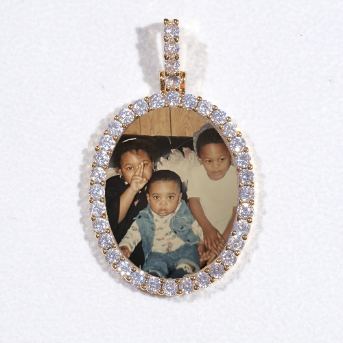 3D Oval Custom Picture Pendant